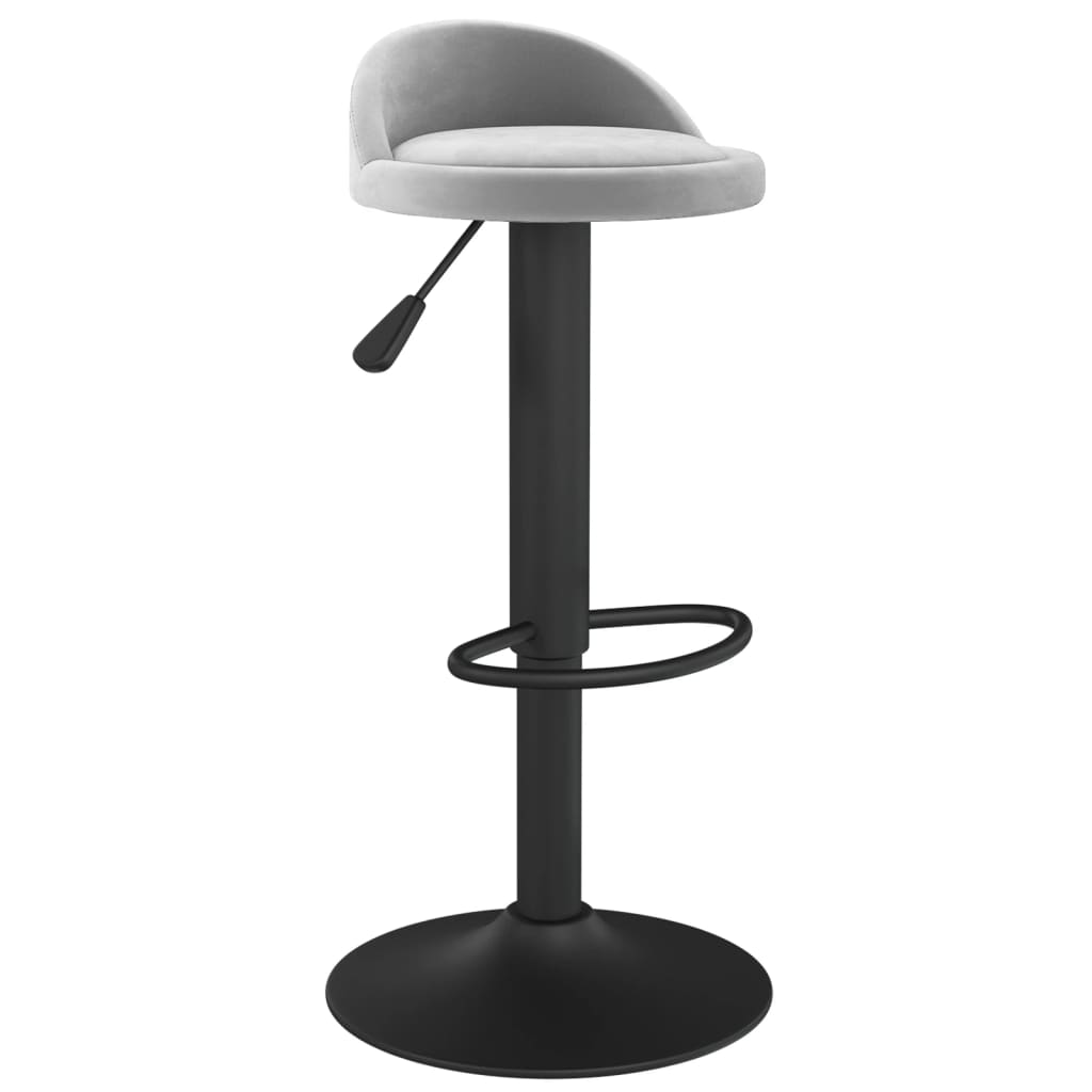 Barhocker 2 Stk. Hellgrau Samt
