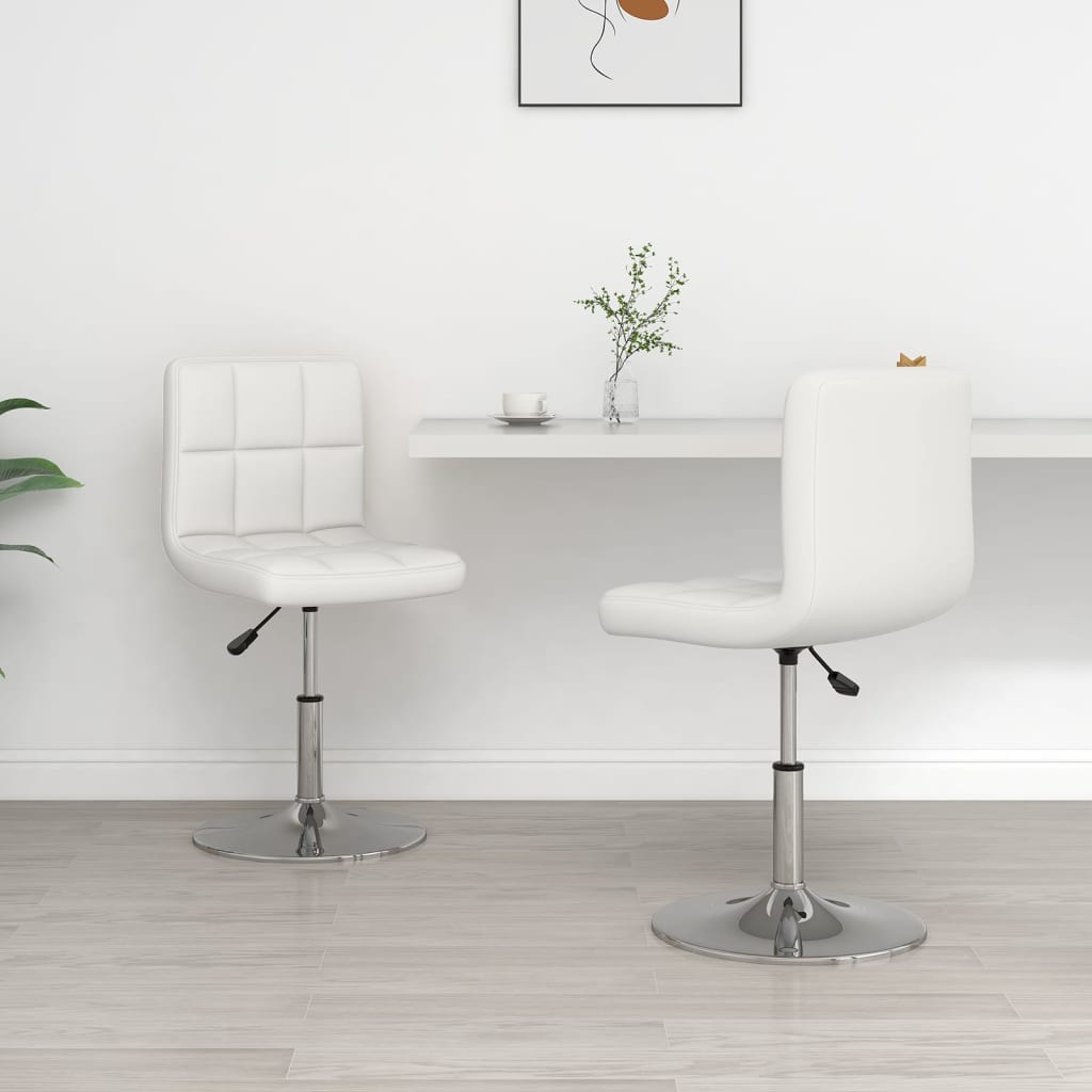 Dining Chairs 2 pcs. White Faux Leather