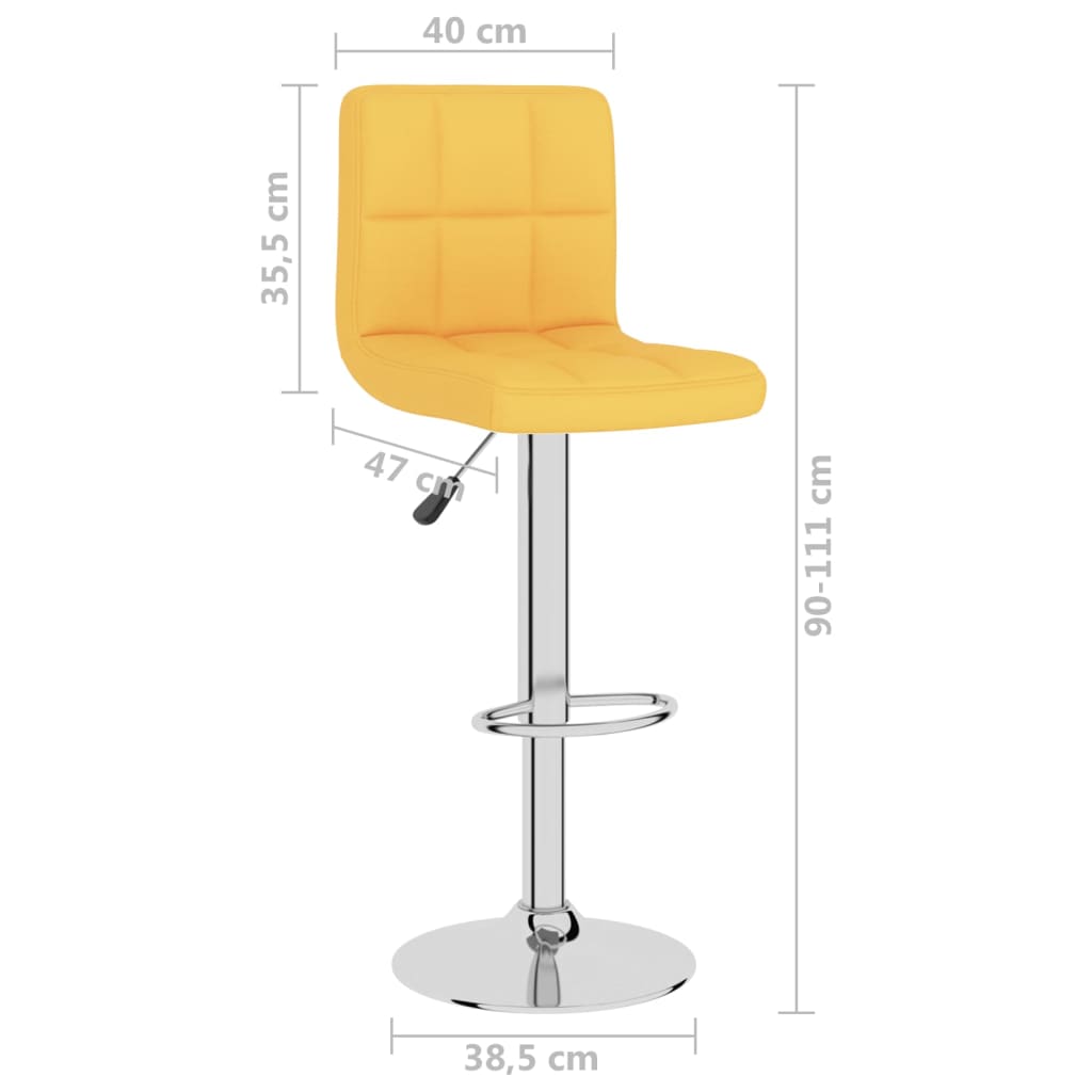 Bar stool mustard yellow fabric