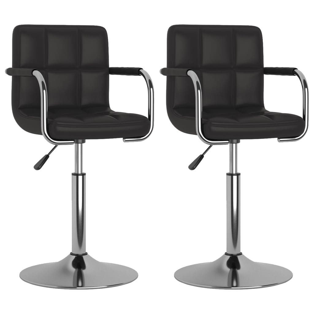 Dining chairs 2 pcs. Swivel black faux leather