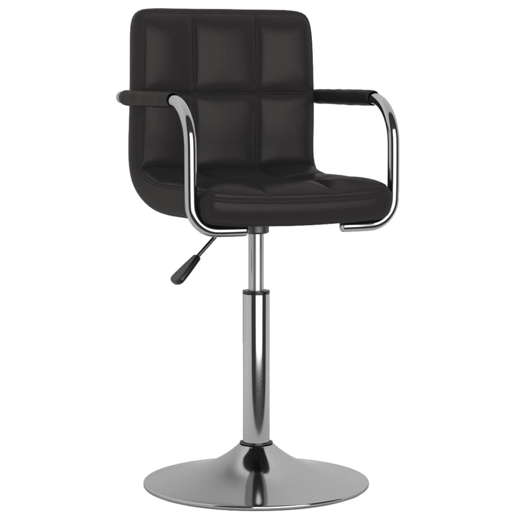 Dining chairs 2 pcs. Swivel black faux leather