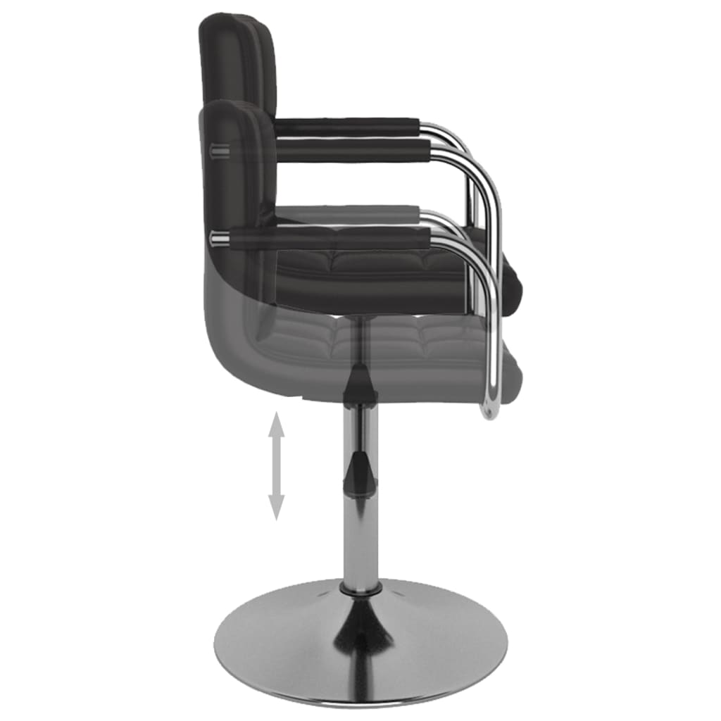 Dining chairs 2 pcs. Swivel black faux leather