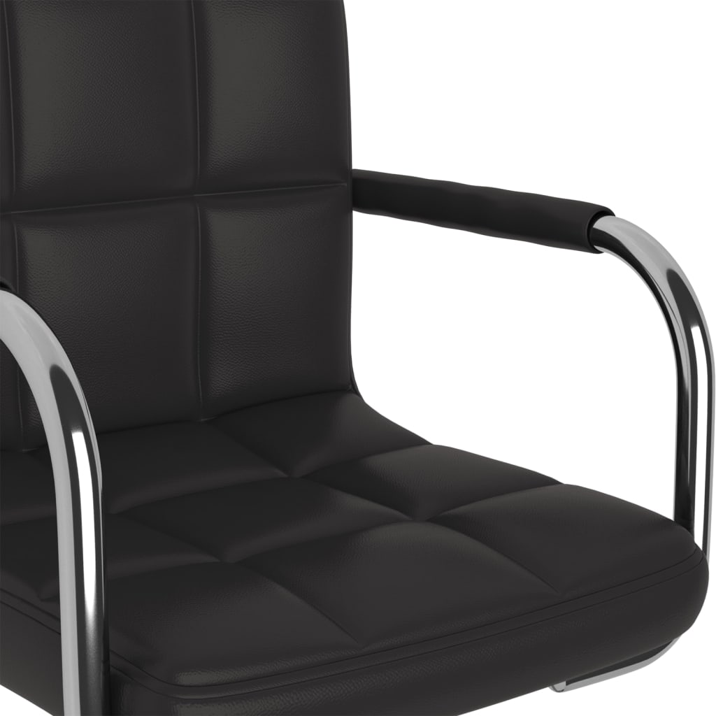 Dining chairs 2 pcs. Swivel black faux leather