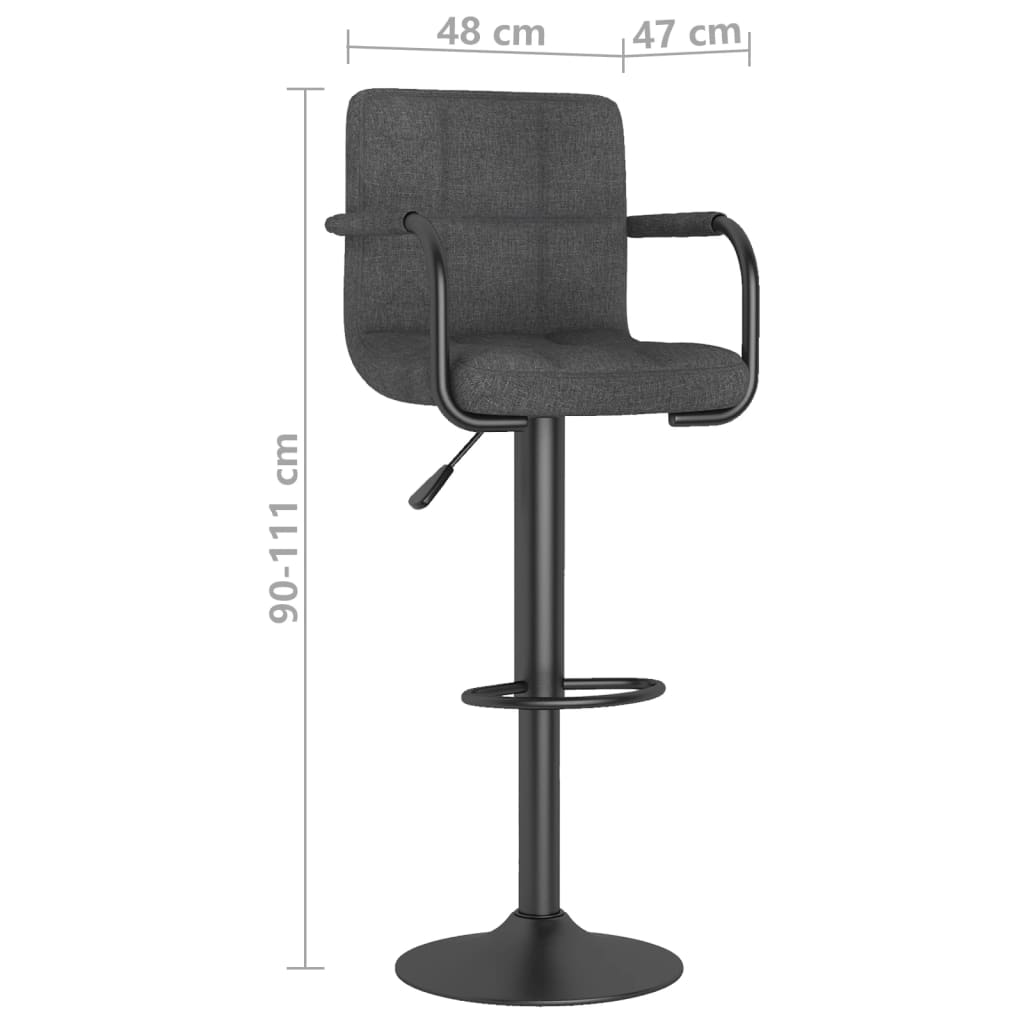 Barhocker Dunkelgrau Stoff