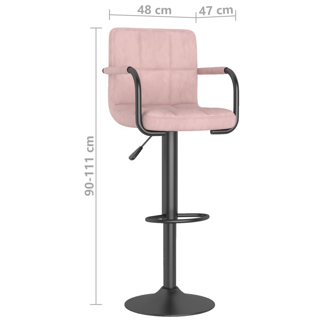 Bar stool pink velvet