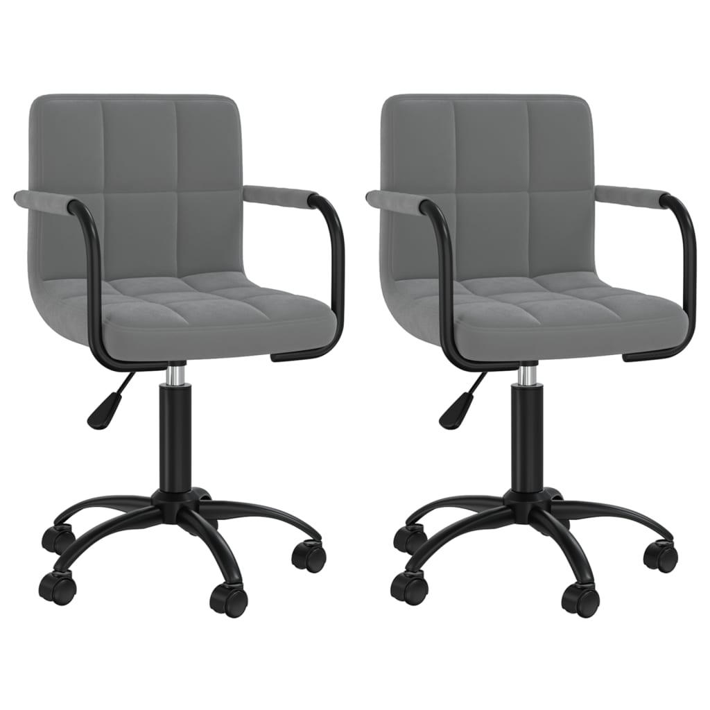 Dining Chairs 2 pcs. Swivel Dark Grey Velvet