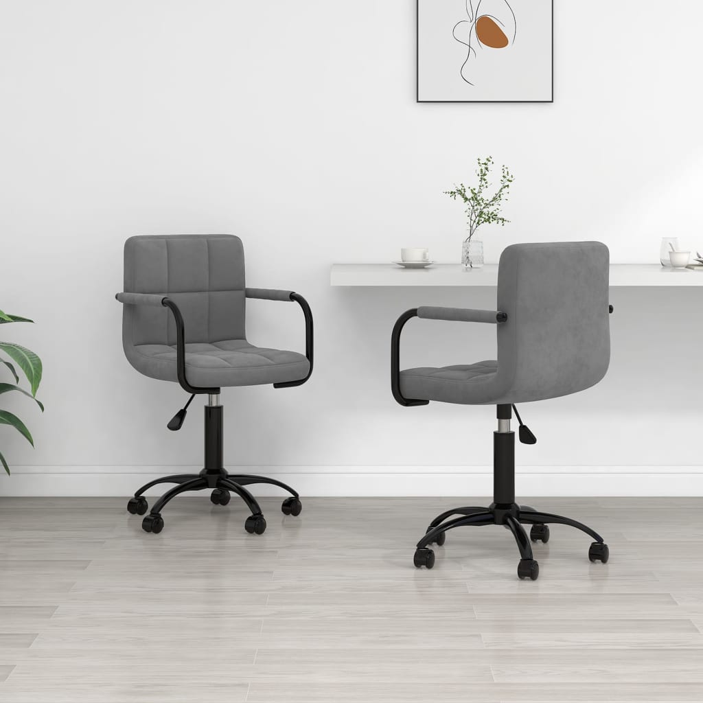 Dining Chairs 2 pcs. Swivel Dark Grey Velvet