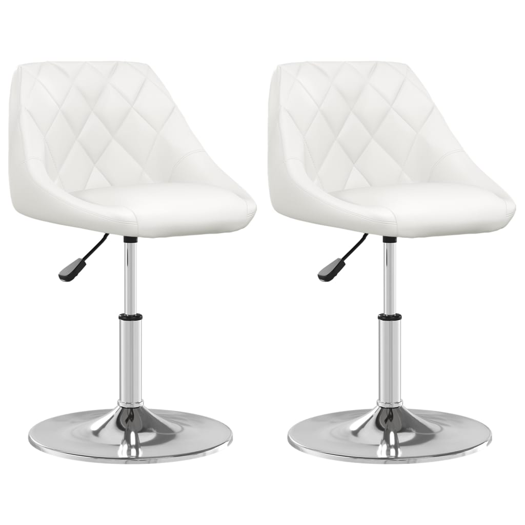 Dining Chairs 2 pcs. White Faux Leather