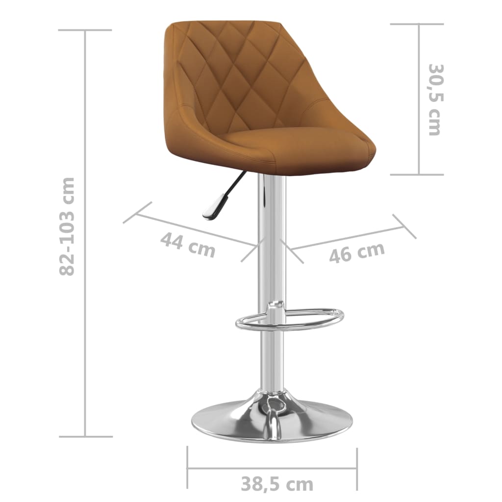 Bar stool brown velvet