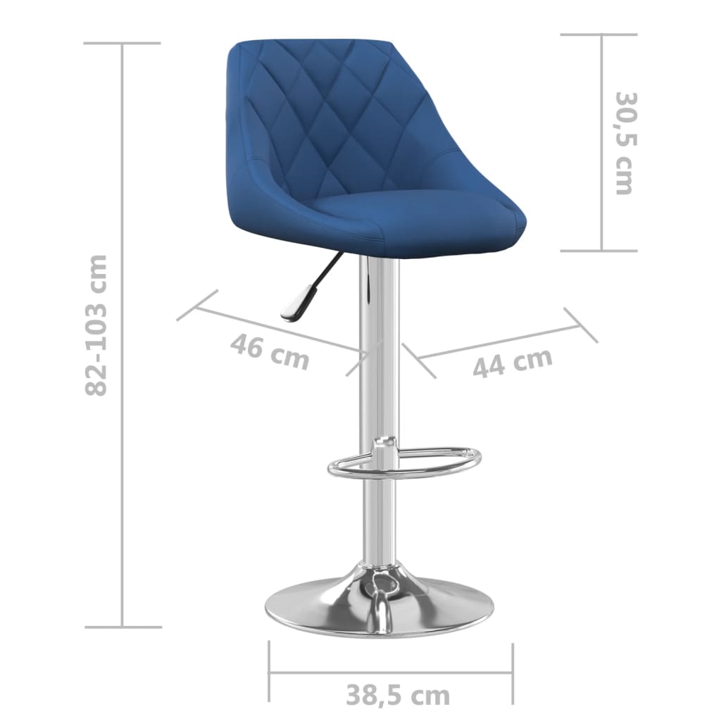 Bar stools 2 pcs. Blue velvet
