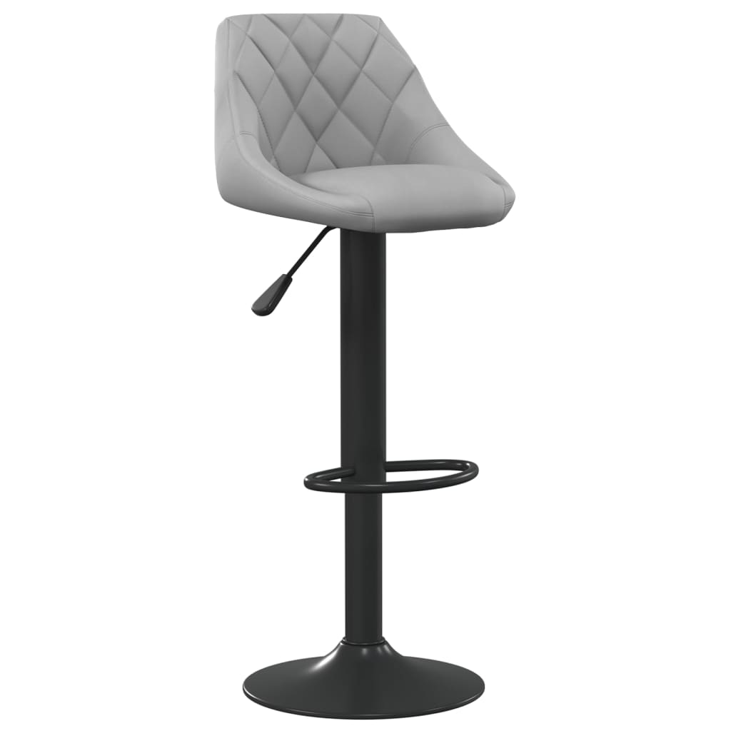 Barhocker 2 Stk. Hellgrau Samt