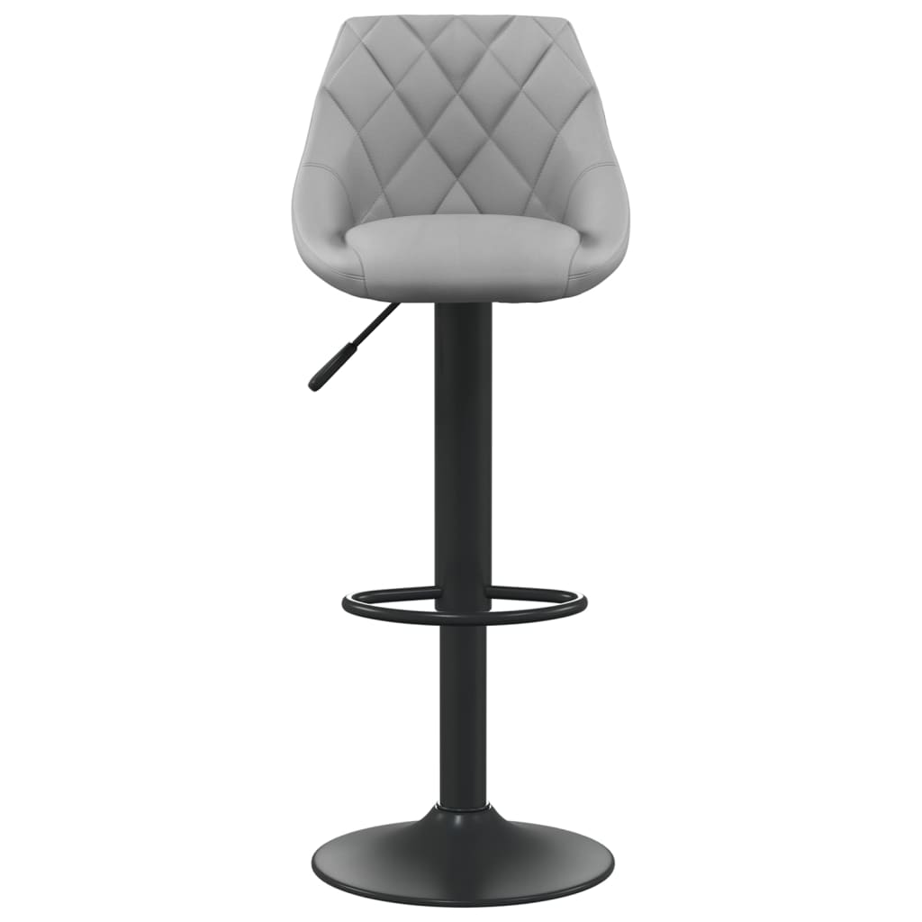 Barhocker 2 Stk. Hellgrau Samt