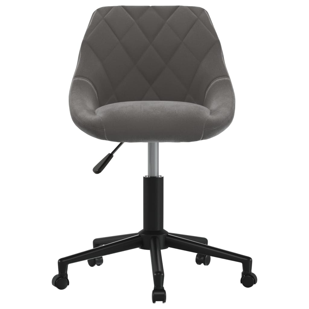 Office chair swivel dark grey velvet