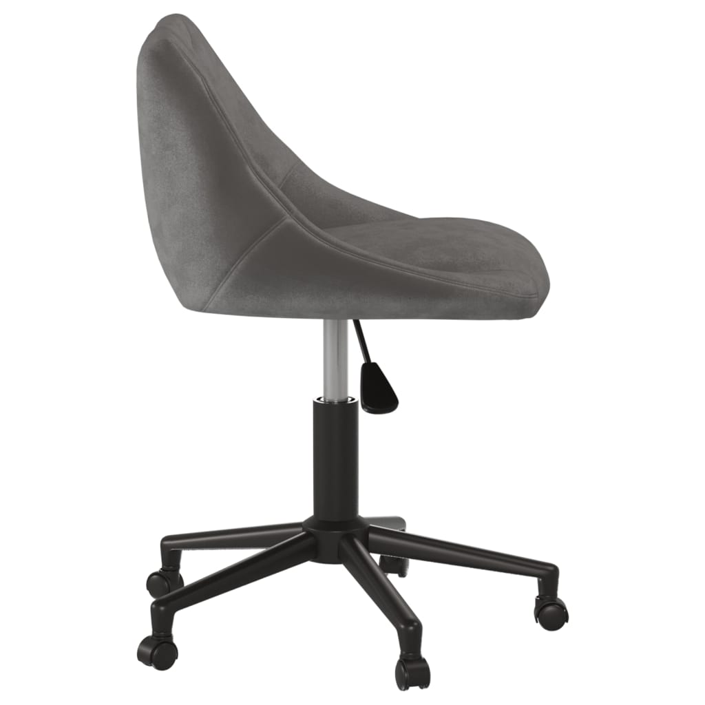 Office chair swivel dark grey velvet