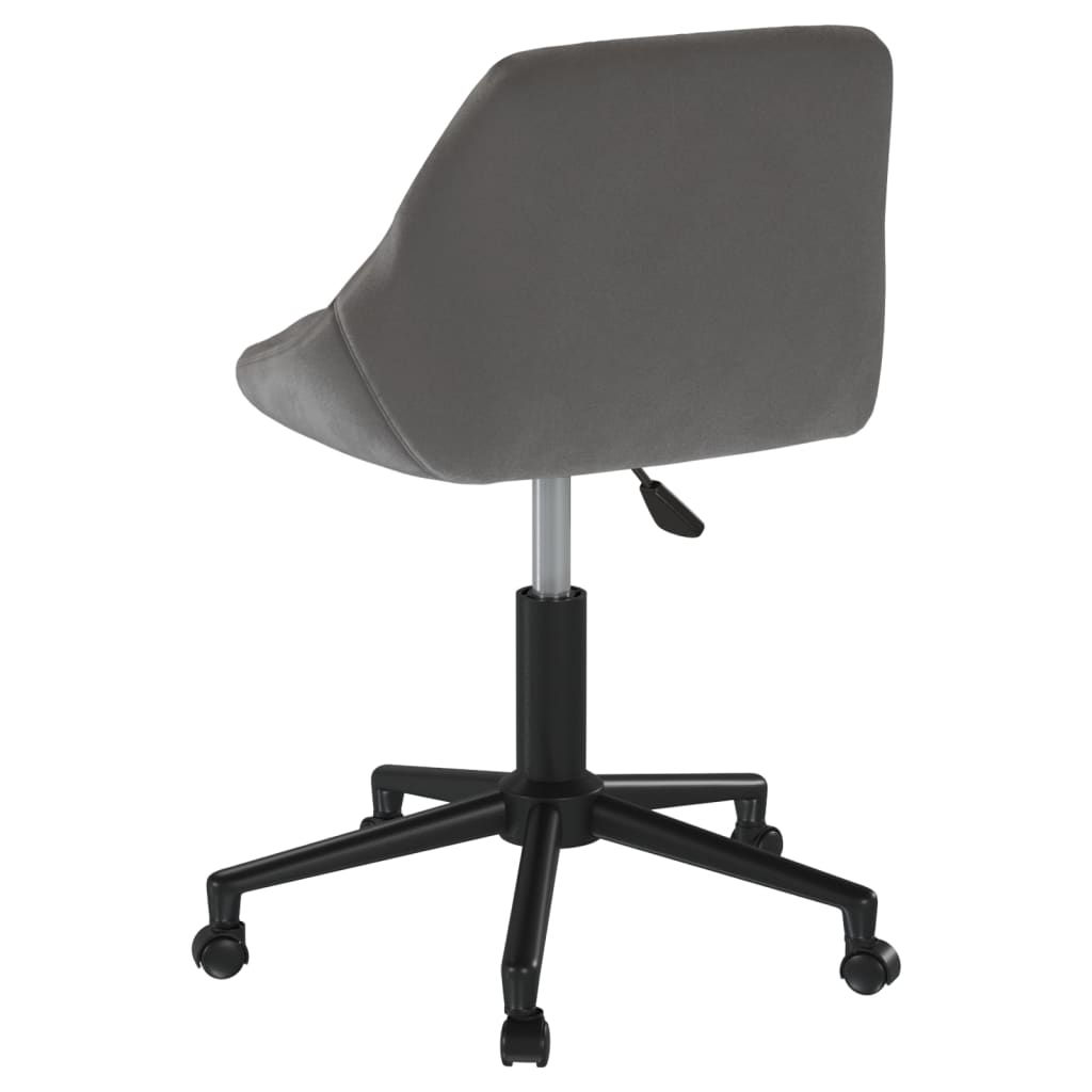 Office chair swivel dark grey velvet