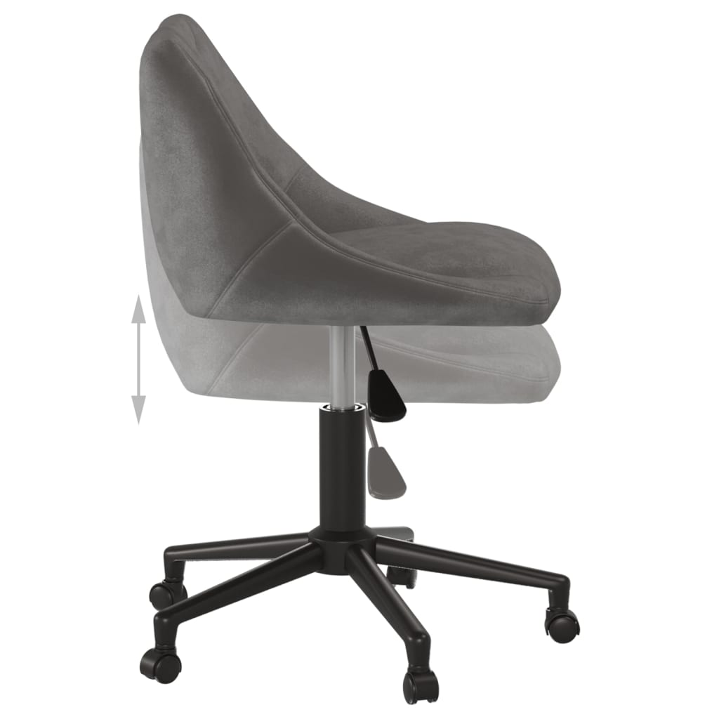 Office chair swivel dark grey velvet