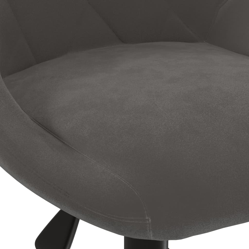Office chair swivel dark grey velvet