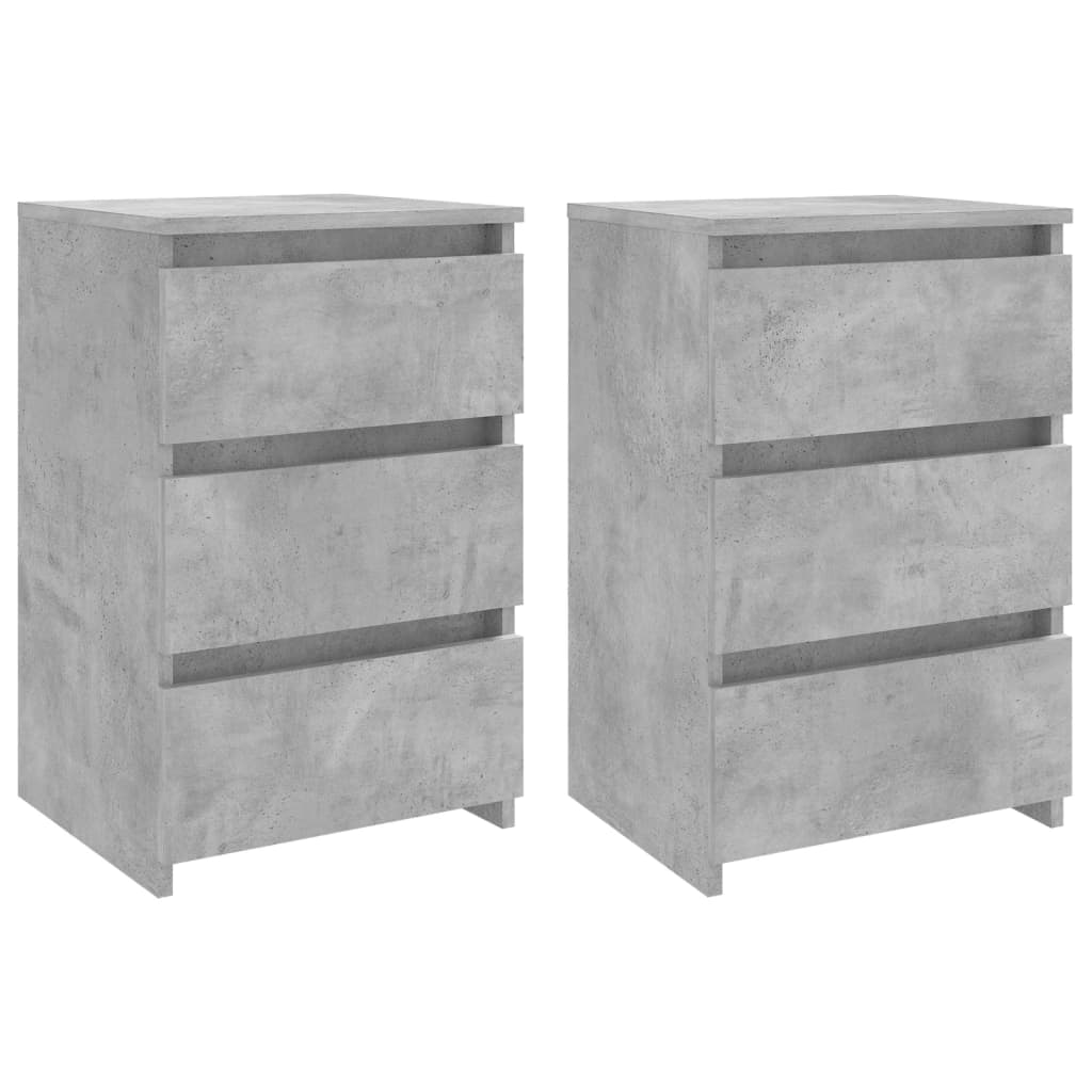 Nachttische 2 Stk. Betongrau 40x35x62,5 cm Holzwerkstoff