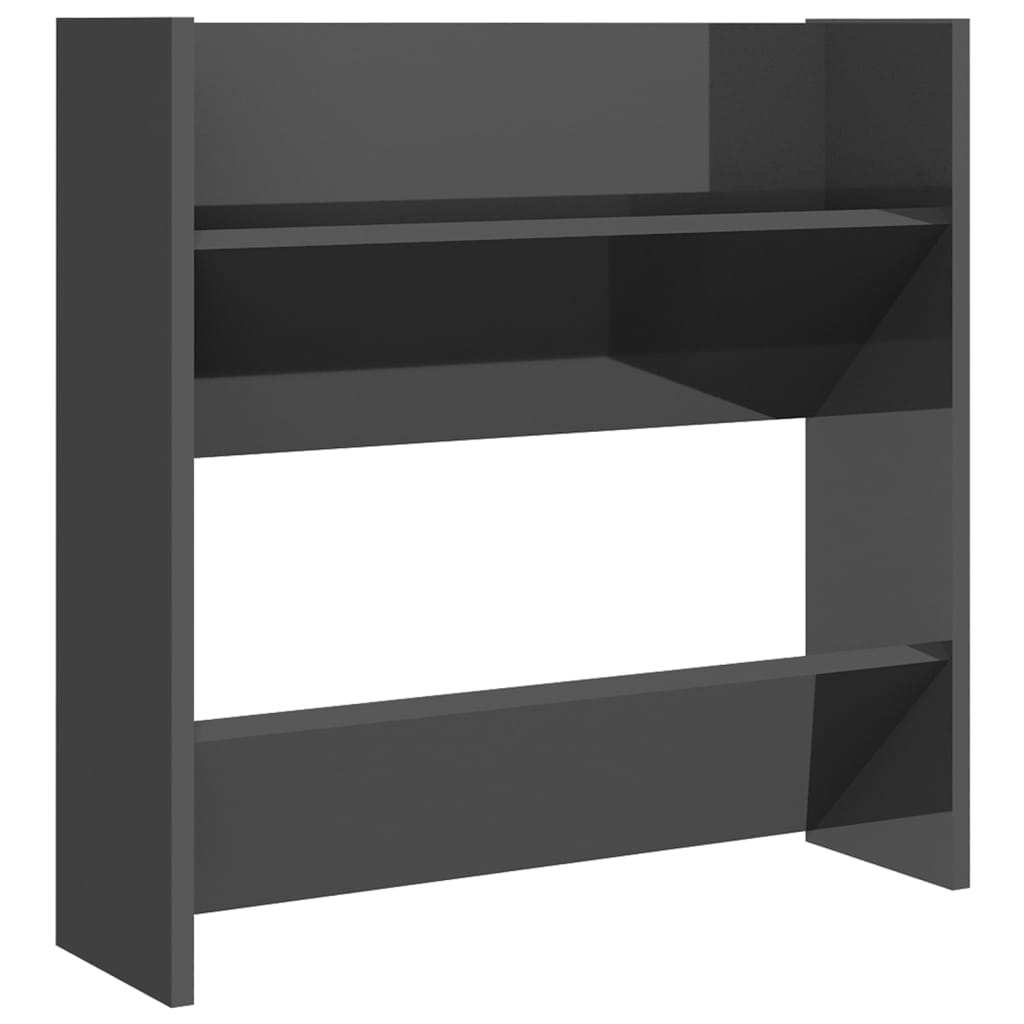 Wall Shoe Cabinets 2 pcs. High Gloss Gray 60x18x60cm