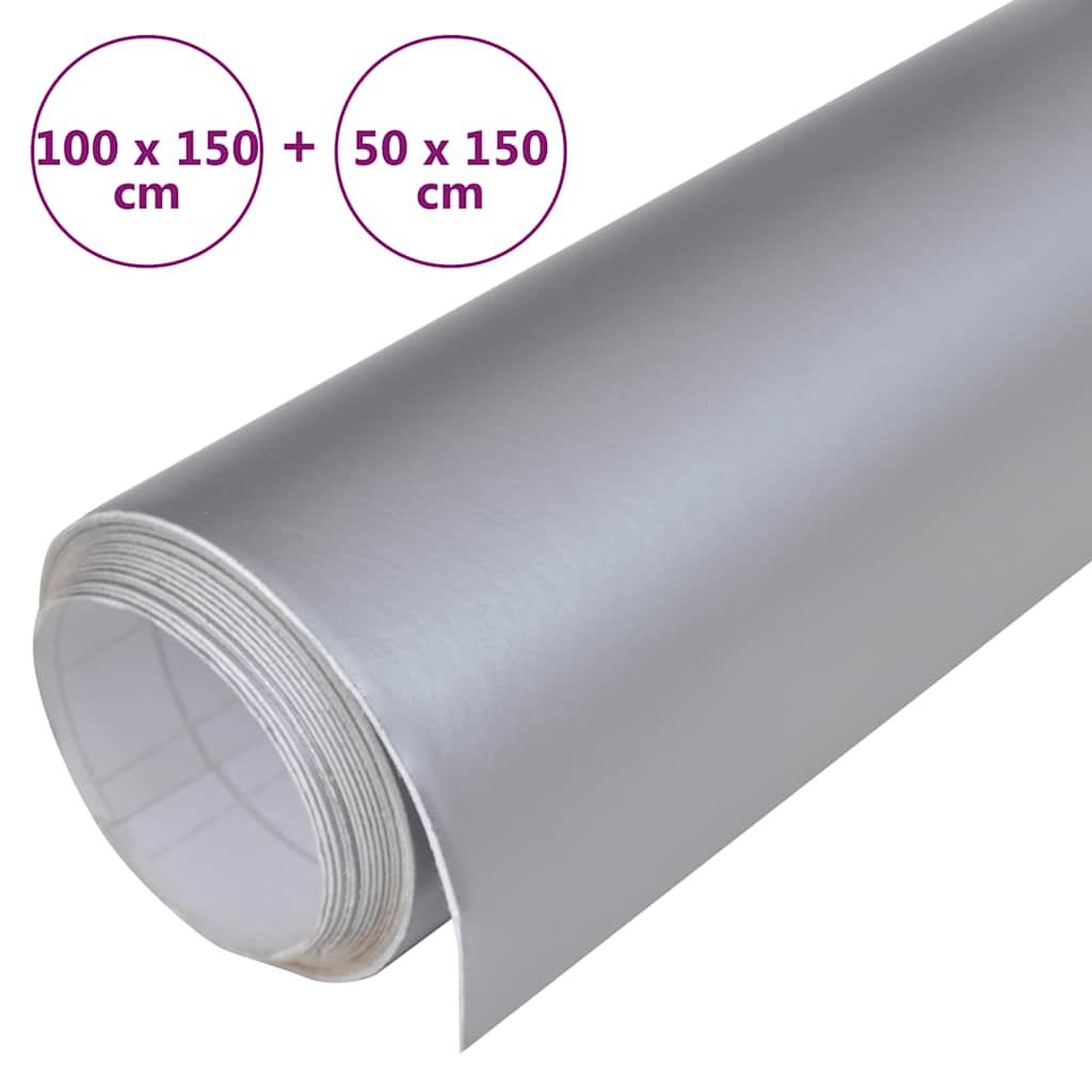 Car films 2 pieces matt silver 100x150 cm + 50x150 cm