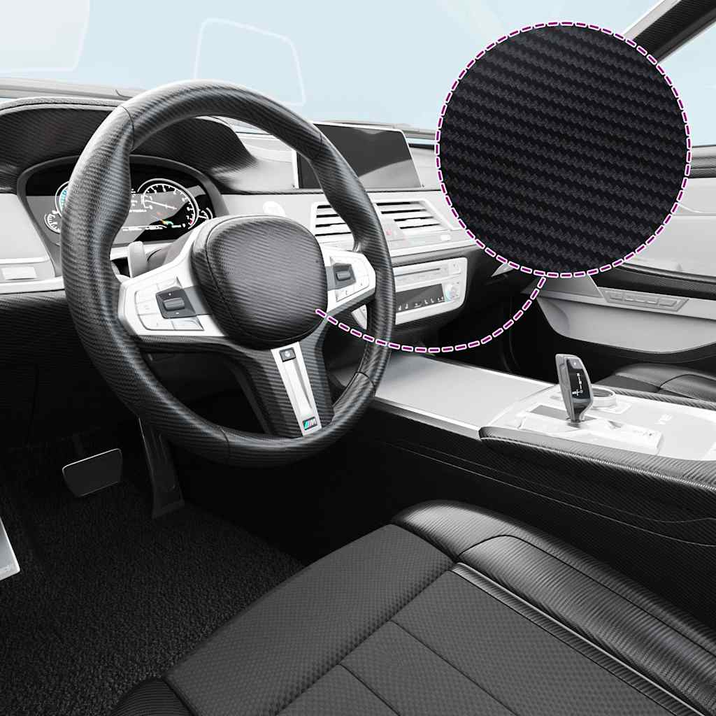 Car films 2 pieces 3D black 100x150 cm + 50x150 cm