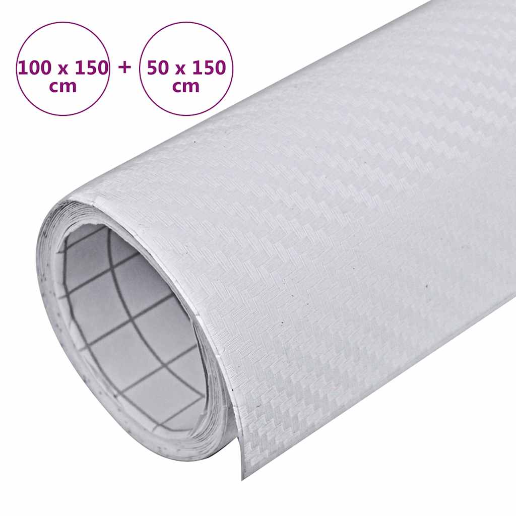 Car films 2 pieces 3D white 100x150 cm + 50x150 cm