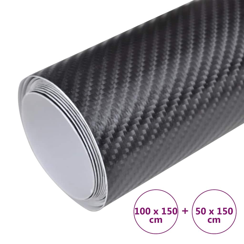 Car films 2 pieces 4D black 100x150 cm + 50x150 cm