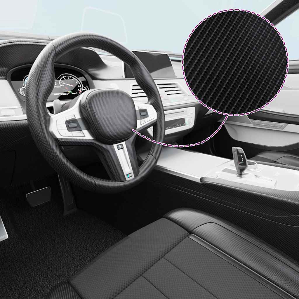 Car films 2 pieces 4D black 100x150 cm + 50x150 cm