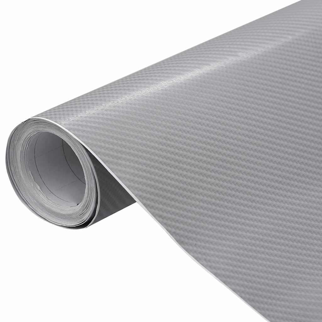 Autofolien 2 Stk. 4D Silber 100x150 cm+50x150 cm
