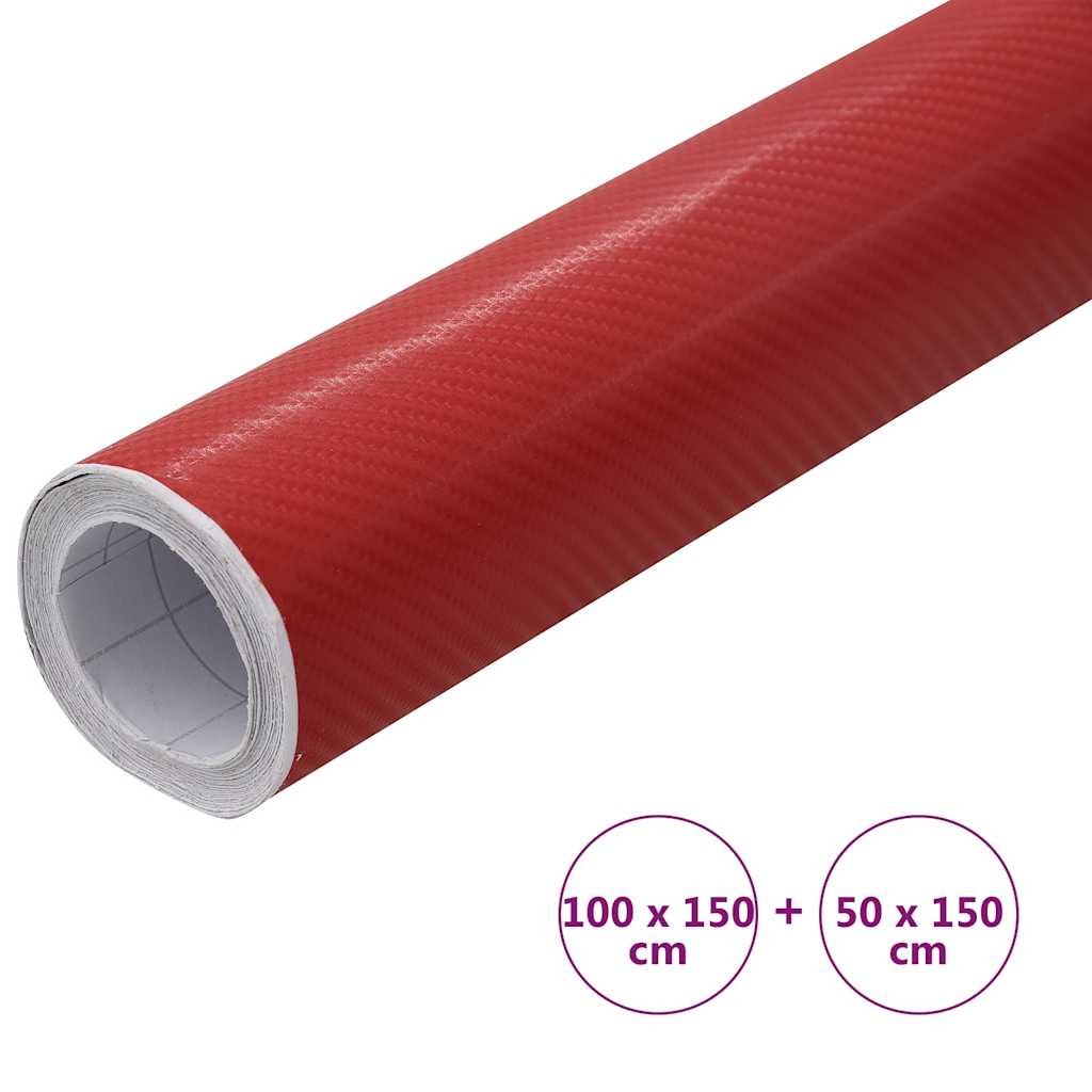 Car films 2 pieces 4D red 100x150 cm + 50x150 cm