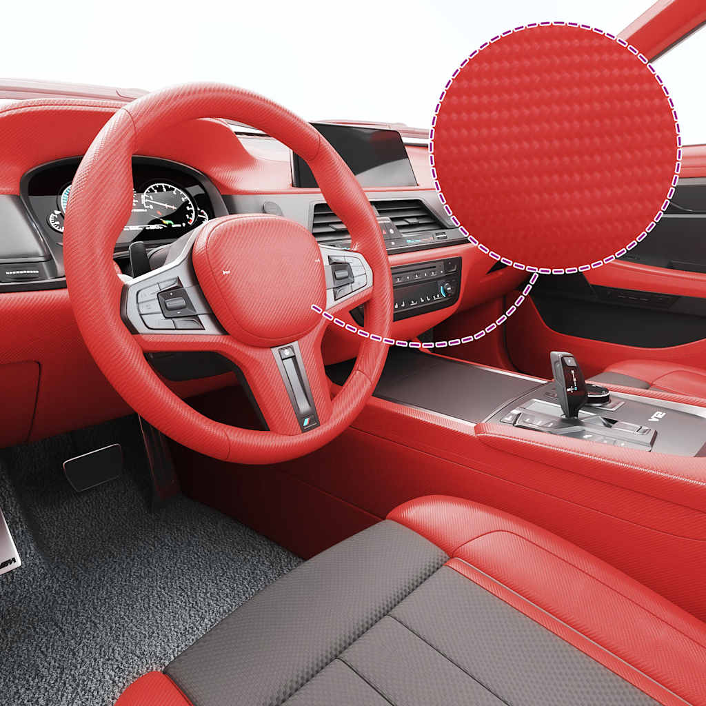 Car films 2 pieces 4D red 100x150 cm