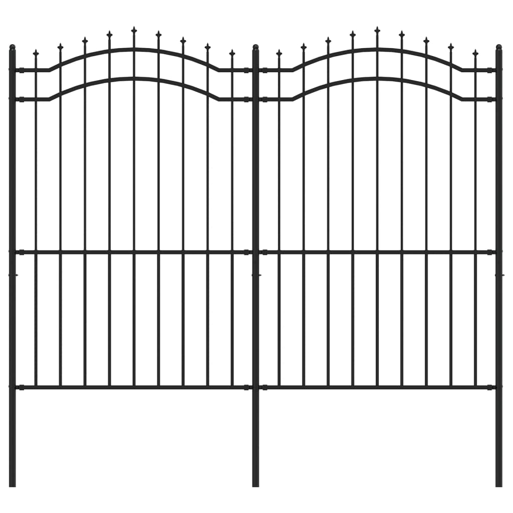 Gartenzaun mit Speerspitze Schwarz 239 x 175 cm Pulverbeschichteter Stahl