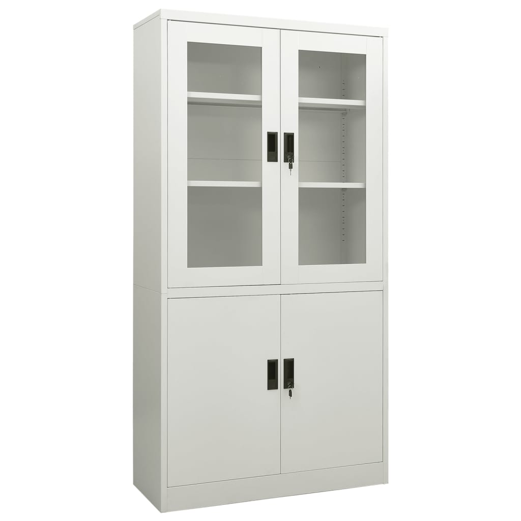 Office cabinet light grey 90x40x180 cm steel