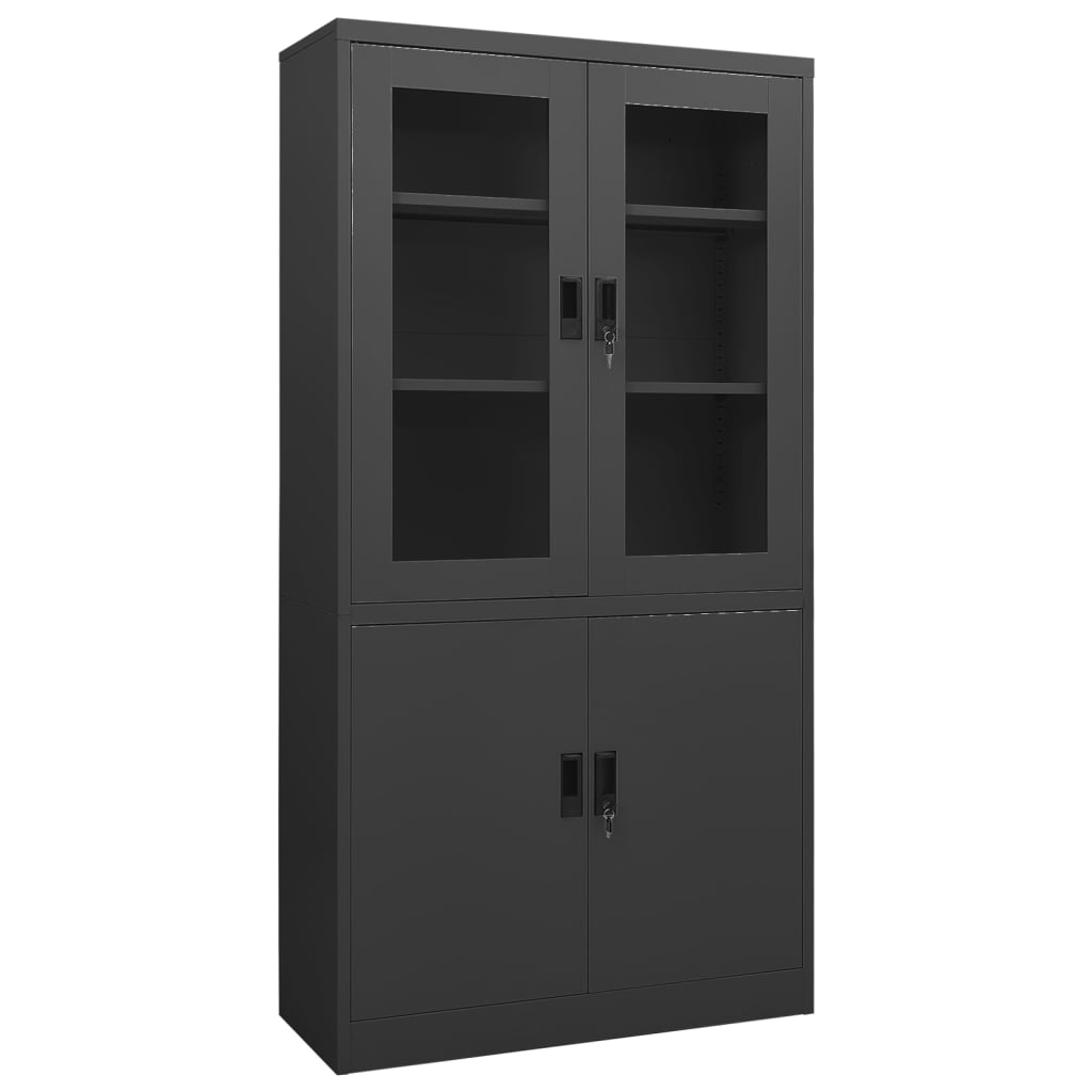 Office cabinet anthracite 90x40x180 cm steel