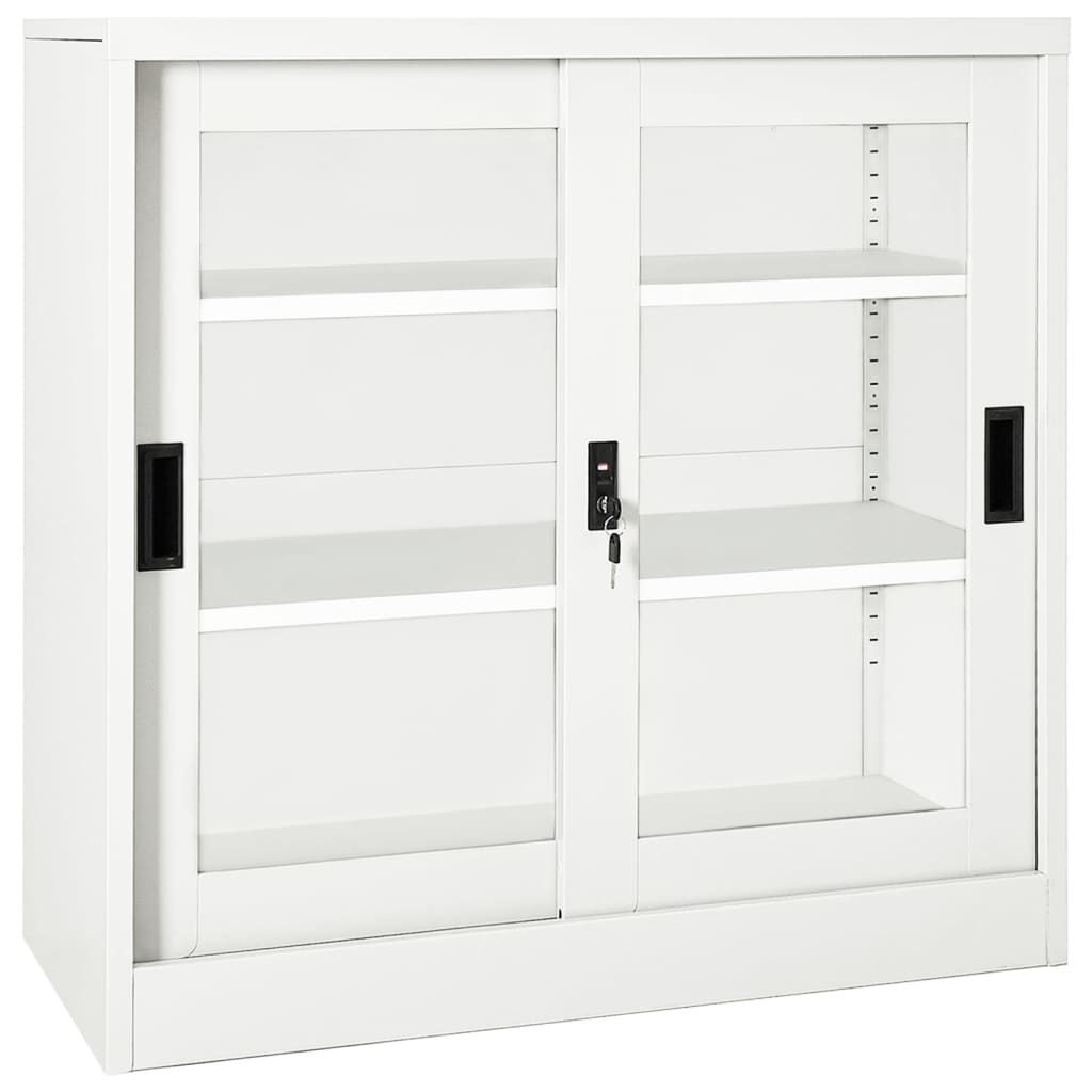 Wardrobe with sliding door white 90x40x90 cm steel
