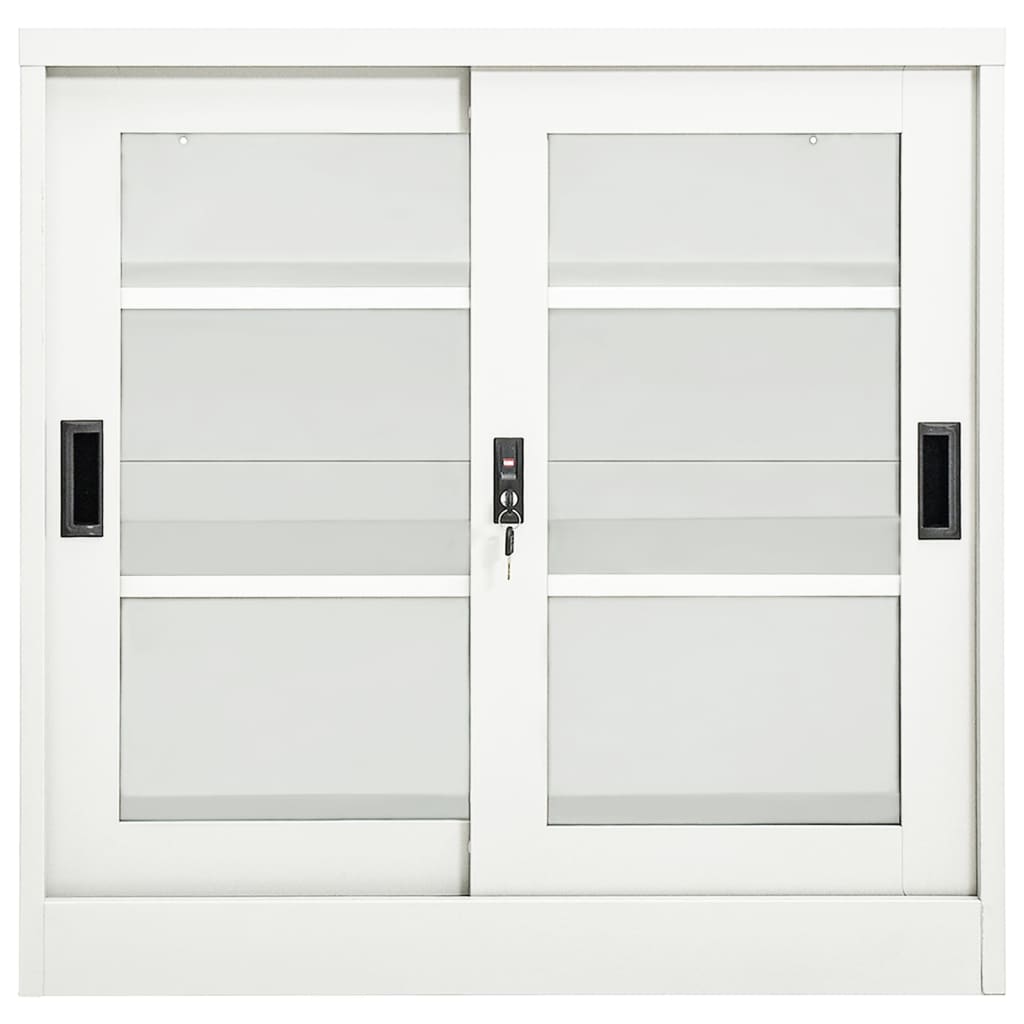Wardrobe with sliding door white 90x40x90 cm steel