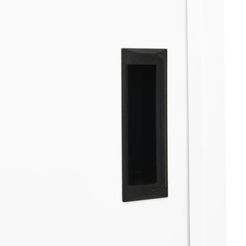 Office cabinet with sliding door white 90x40x180 cm steel