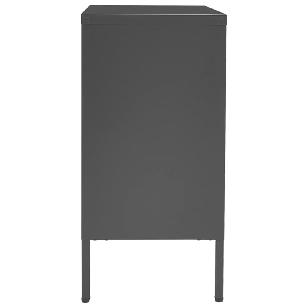 Sideboard Anthrazit 75x35x70 cm Stahl und Hartglas