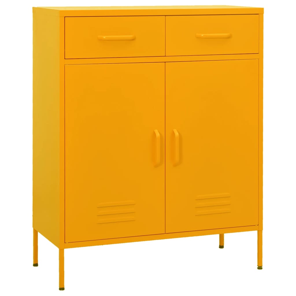 Storage cabinet mustard yellow 80x35x101.5 cm steel