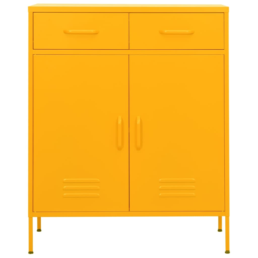 Storage cabinet mustard yellow 80x35x101.5 cm steel