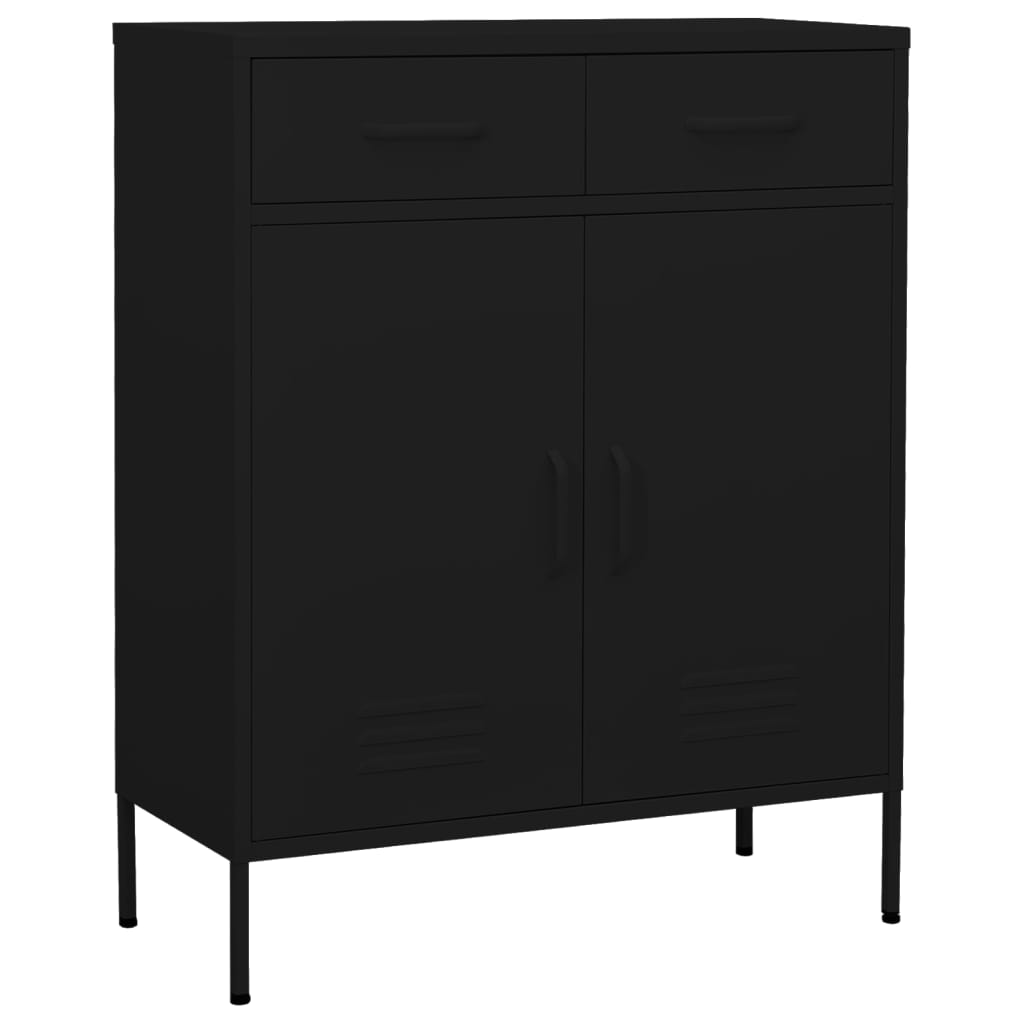 Storage cabinet black 80x35x101.5 cm steel