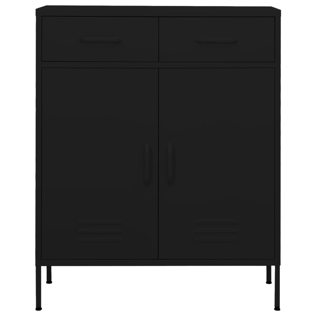 Storage cabinet black 80x35x101.5 cm steel