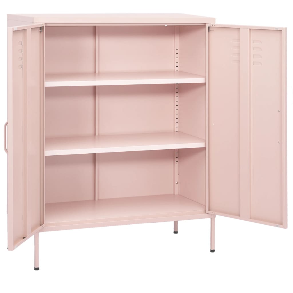Side cabinet pink 80x35x101.5 cm steel
