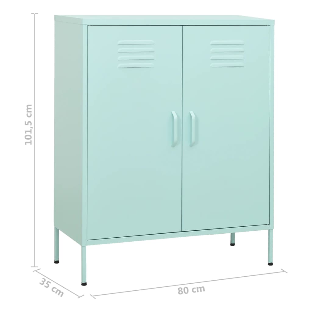 Storage cabinet mint green 80x35x101.5 cm steel