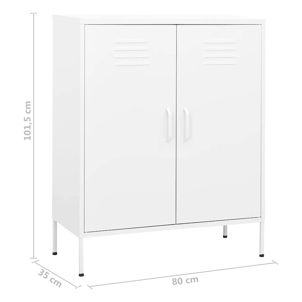 Lagerschrank Weiß 80x35x101,5 cm Stahl