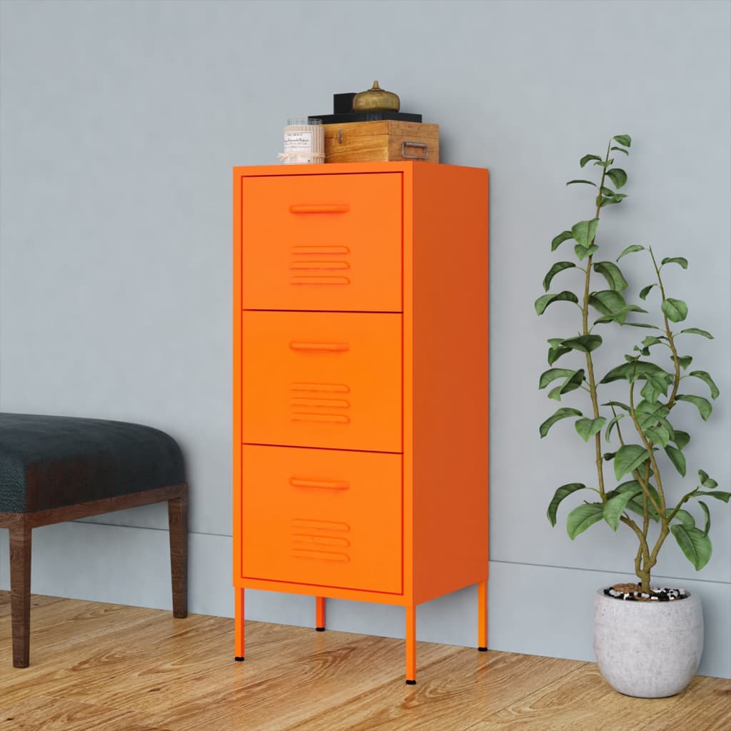 Storage cabinet orange 42.5x35x101.5 cm steel