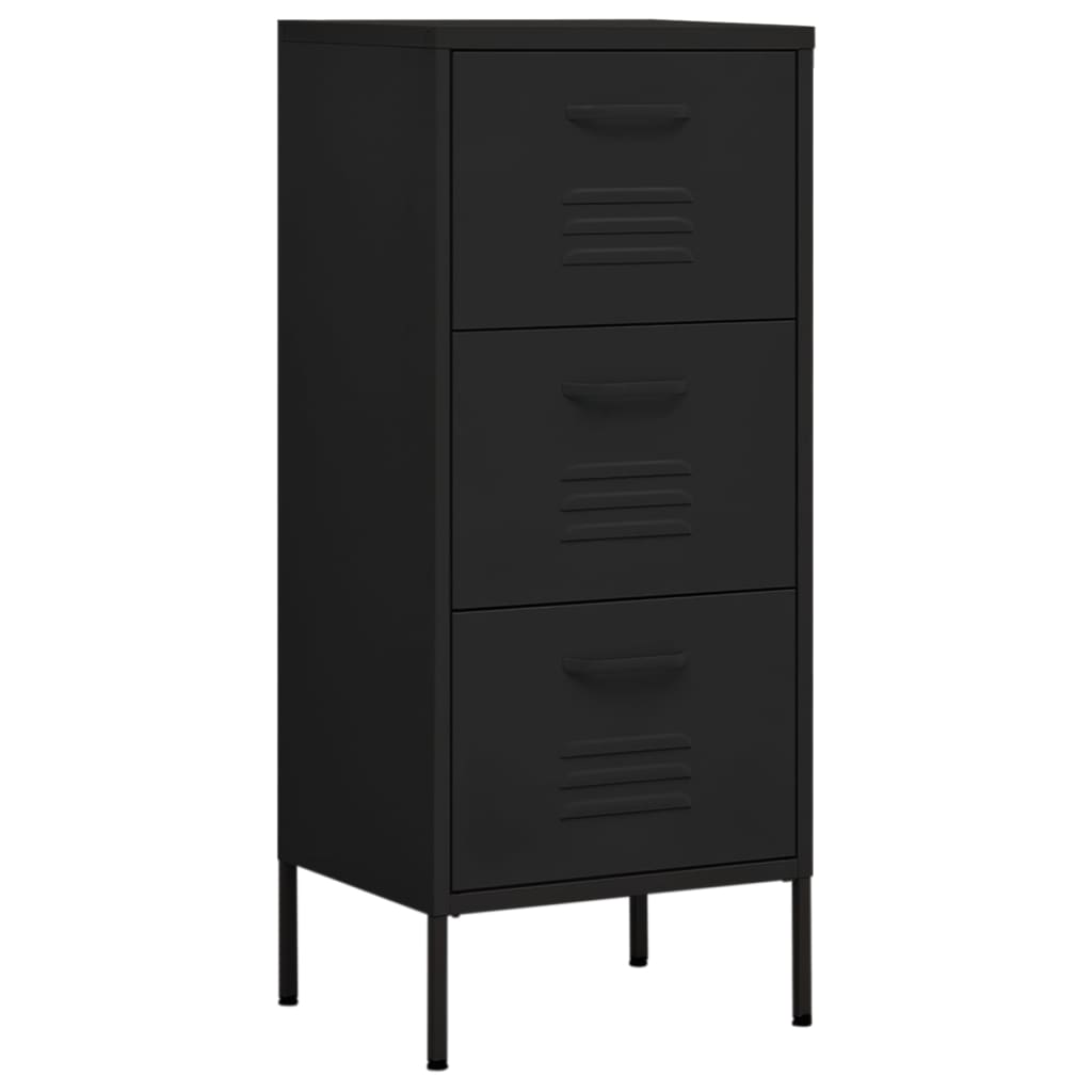 Storage cabinet black 42.5x35x101.5 cm steel