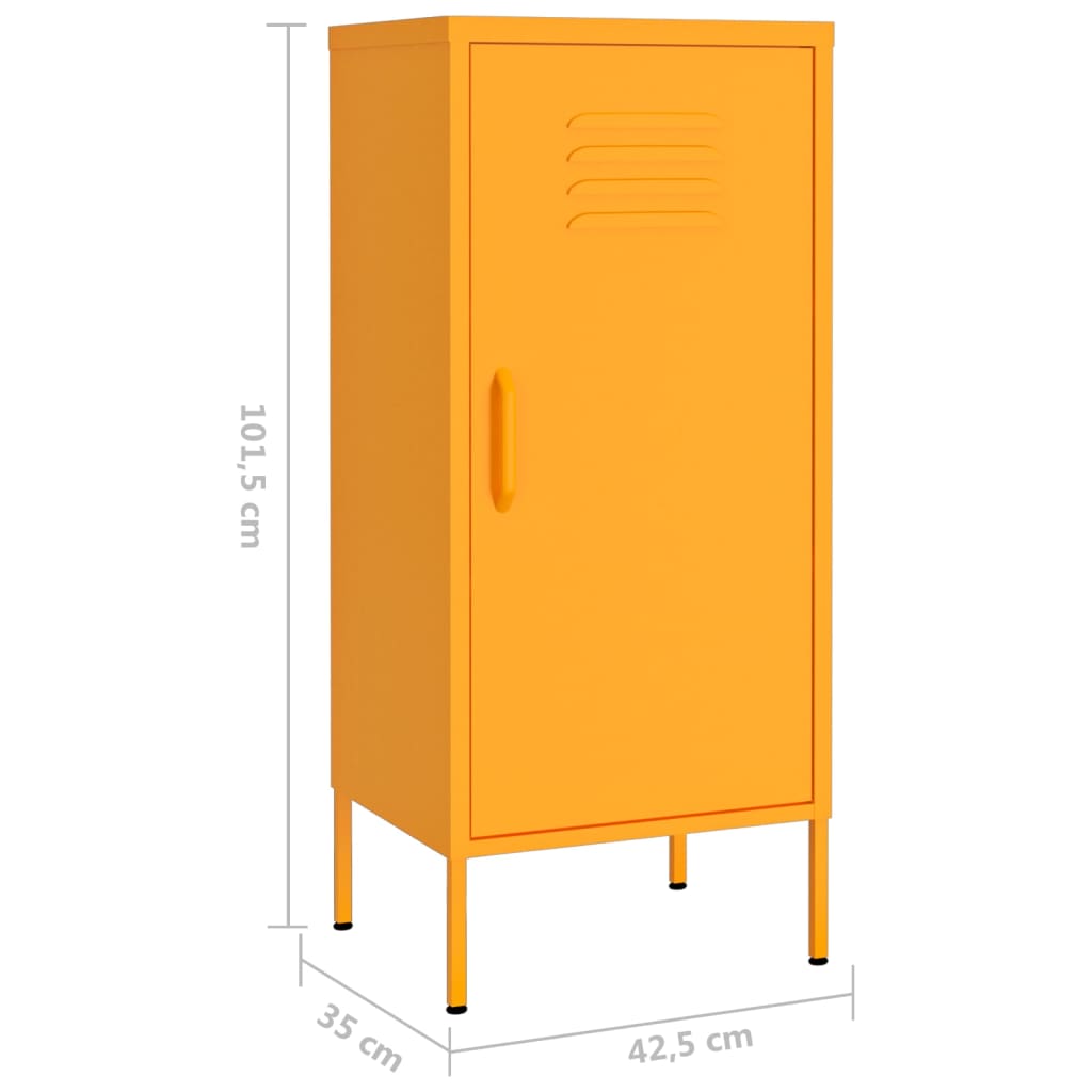 Storage cabinet mustard yellow 42.5x35x101.5 cm steel