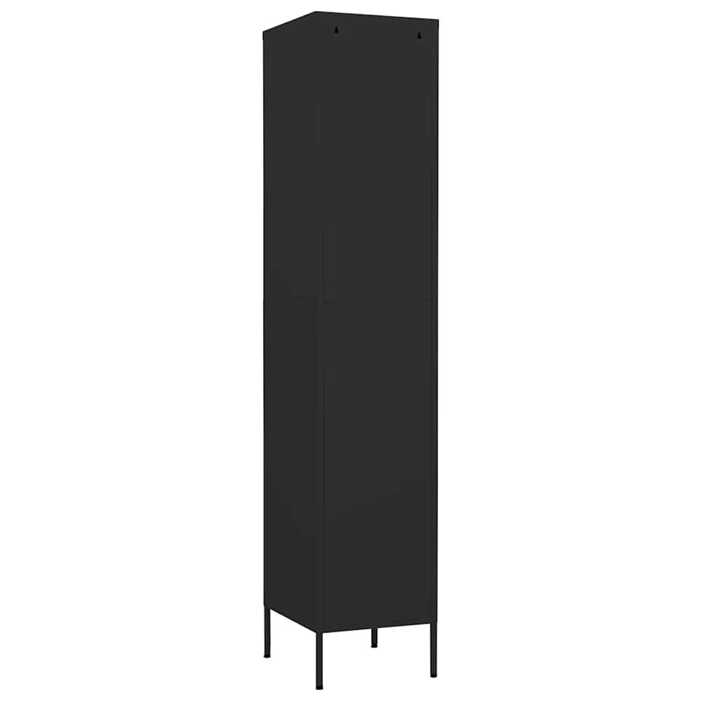 Schließfachschrank Schwarz 35x46x180 cm Stahl