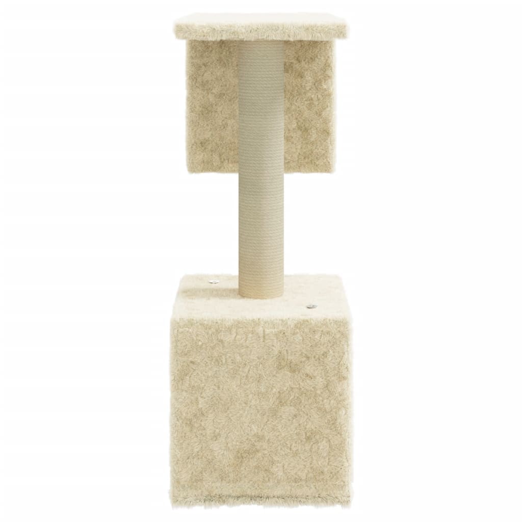 Kratzbaum mit Sisal-Kratzsäulen Creme 60 cm